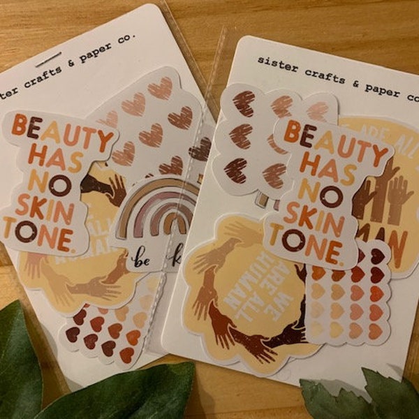 Black Lives Matter Sticker Packs, Celebrate Diversity with Stickers. Stickers for Change. BLM stickers and Diversity Gifts