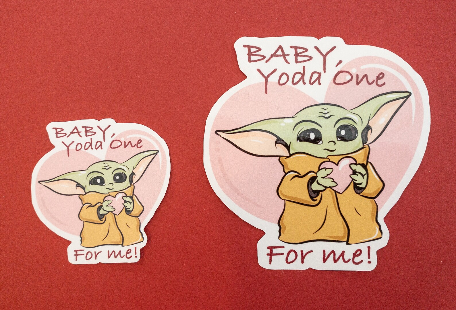 Baby Yoda One for Me Diecut Weatherproof Sticker Great for Etsy
