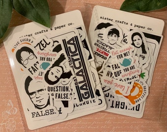 The Office Sticker Packs - Feat Dwight Schrute, Jim and Pam. Perfect gifts for The Office Fans.