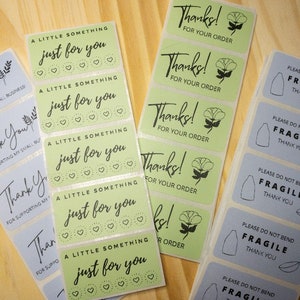 Packing/Shipping Labels, 1.25" x 2.25," Please Do not Bend, Thank You for Supporting my Small Business, Fragile Thanks for Your Order