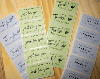 Packing/Shipping Labels, 1.25" x 2.25," Please Do not Bend, Thank You for Supporting my Small Business, Fragile Thanks for Your Order