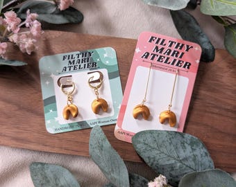 Fortune cookie earrings | handmade Polymer Clay Earrings