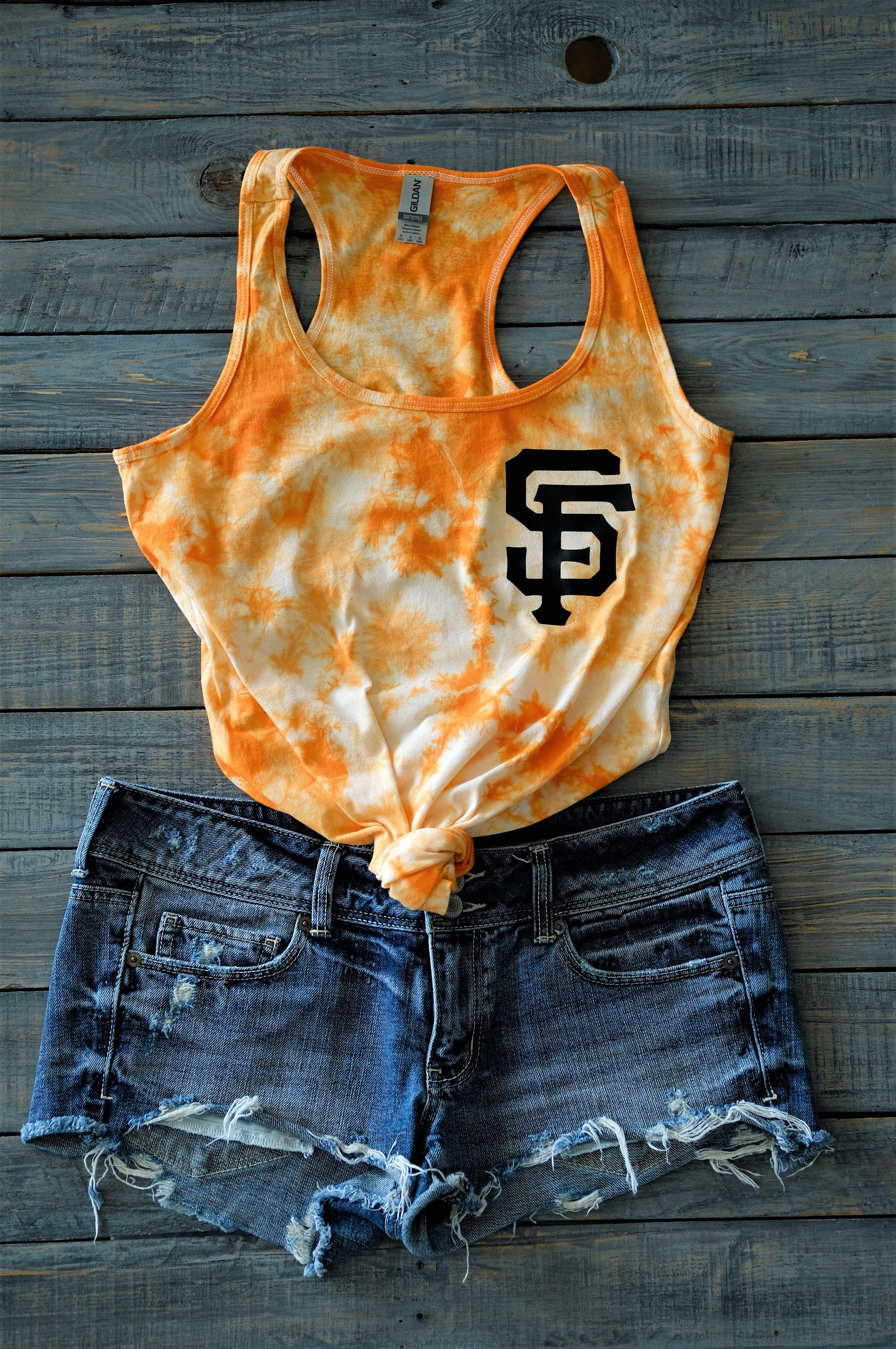 Orange SF Giants Tie Dye Women's Tank