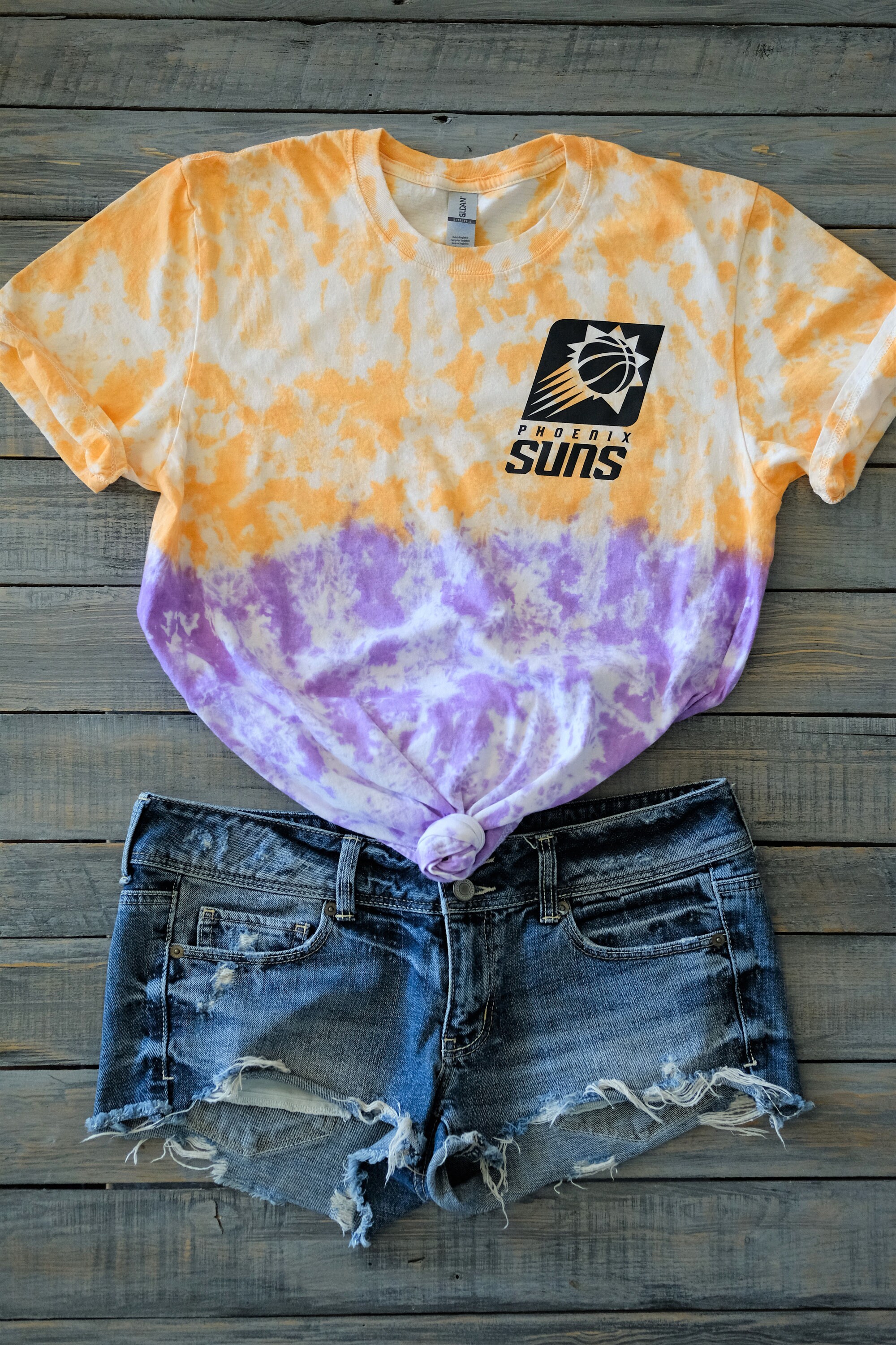 Orange and Purple Phoenix Suns Tie Dye T-shirt