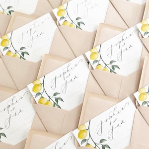 Lemon design save the dates, lemon wedding, save the dates, Italian wedding SHIPS WORLDWIDE image 2