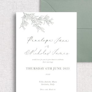 Tuscany Collection Wedding invitation, Olive Tree Wedding Invitation, Sage invitation, Italian invitation design