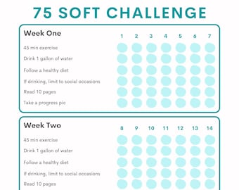 75 Soft Challenge Tracker | Daily Habit Tracker (Digital Download)