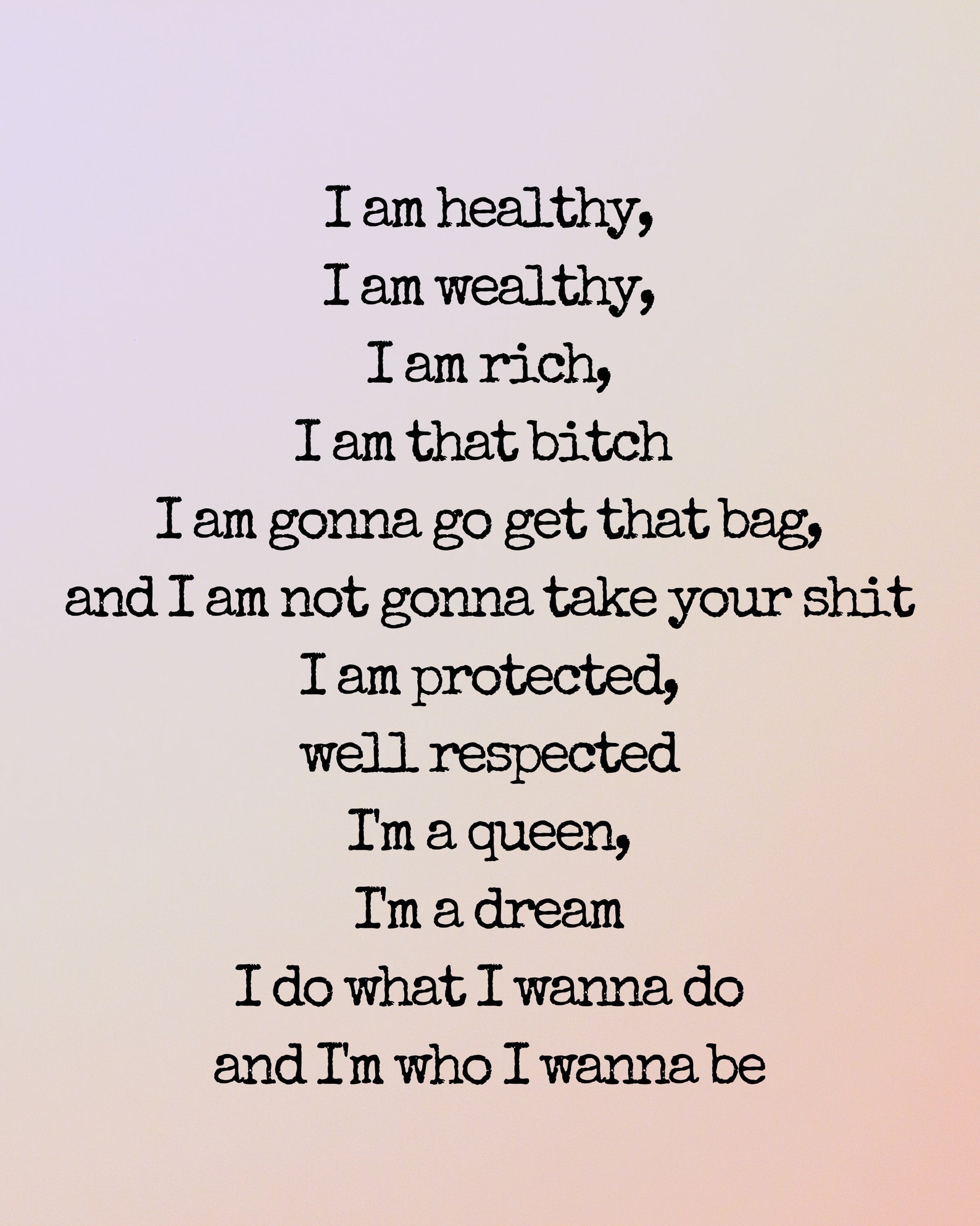 I Am Healthy I Am Wealthy I Am Rich Lyrics