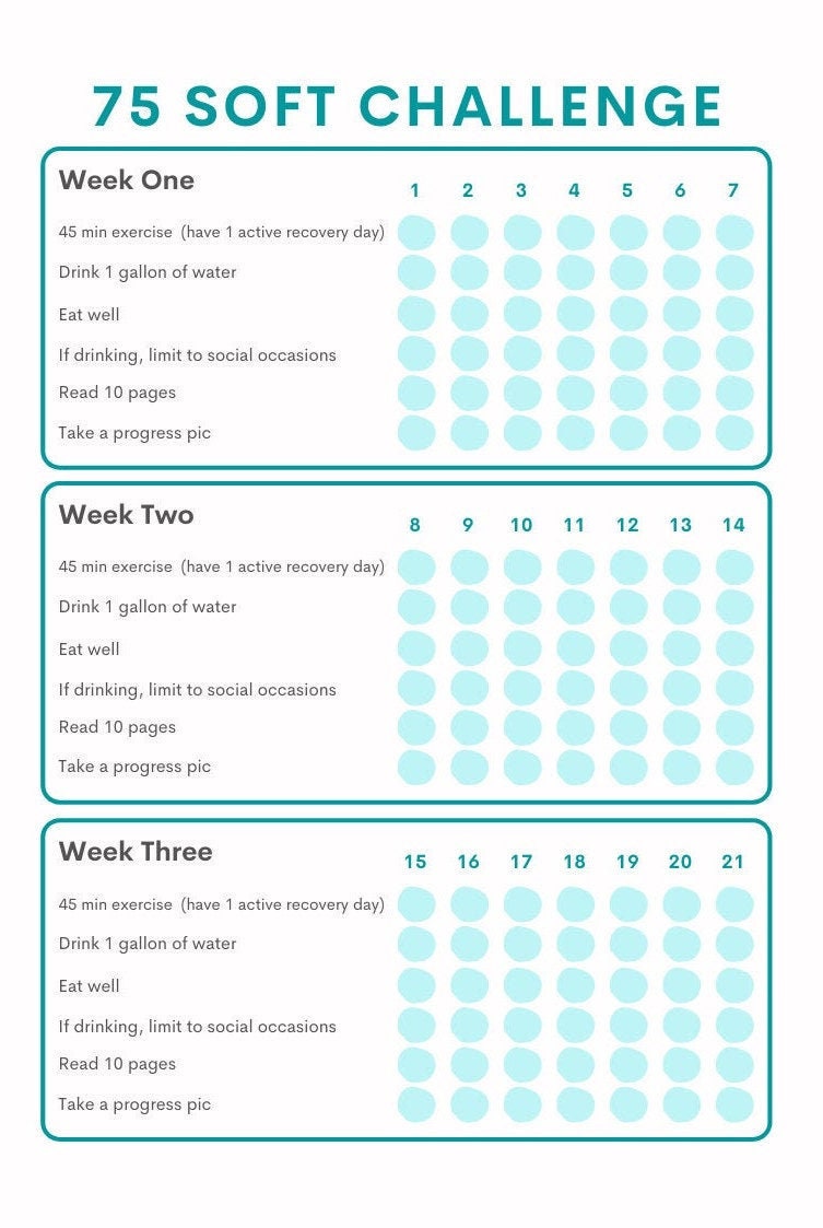 75 Soft Challenge Printable Customize And Print