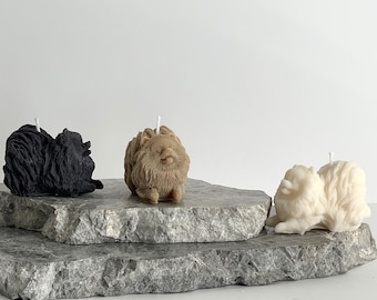 Pomeranian Dog Candle: Eco Soy Wax Spitz Gift, dog decor,  for her, bougie, vela