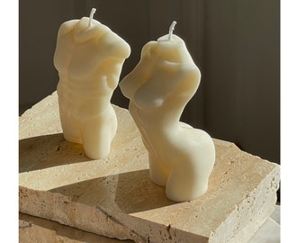 Female and male body candle, gift idea, body candle,bust candle, Home decor, Housewarming gift, Wedding gift, couple gift,Set of two candles