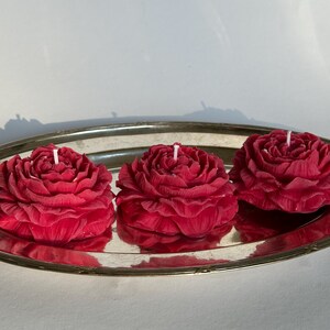 Candela al fiore di peonia: candela profumata alla cera di palma, decorazione per la casa