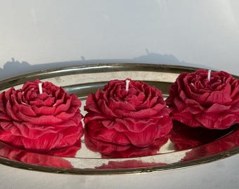 Peony Flower Candle: Palm Wax Scented Candle, Home Decor