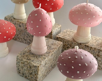 Handcrafted Mushroom Candle, Whimsical Decor, gift for a fairy