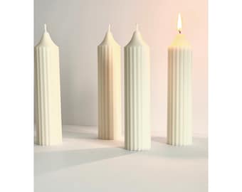 Ribbed Pillar Candle, Cylinder candle, Decorative Candle,  Aesthetic gift, Gift idea, Pillar Candle, Design candle