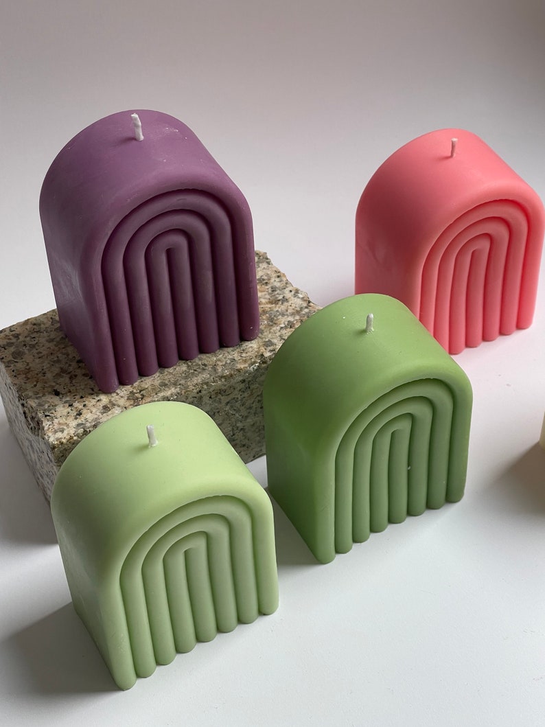 Rainbow Candle Arch Candle Scented Pillar Candle soy Wax Etsy