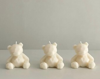 Custom order for 30pcs Bear candles, Soft white