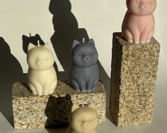 Cat candle, sculptural cat decor, kitty lover, housewarming gift