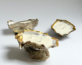 Natural Oyster Shell Candle: Unique Seashell Decor