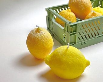Lemon Soy Wax Candle: Citrus Scented Table Decor