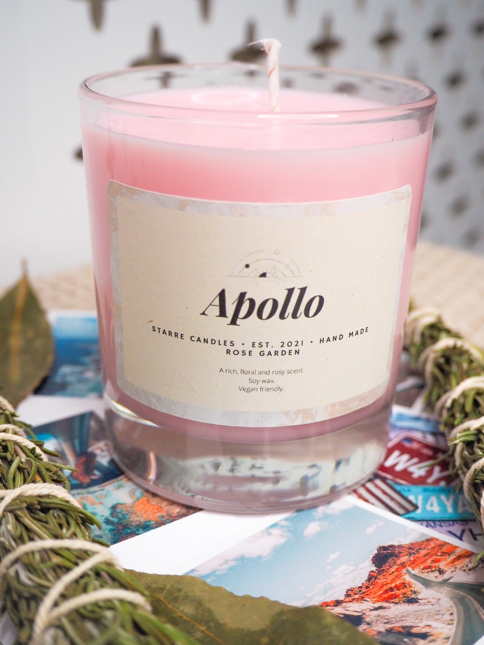Rose Scented Pink Apollo Homemade Candles Cosy candles for Etsy
