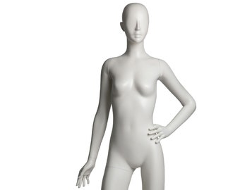 Elegant, high end female mannequins available in matte white, plus custom colors.