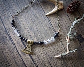 Amulett Wegweiser Vegvisir Anhänger "Wikingerkompass" aus Onyx mit Halsband Amulett Wegweiser Vegvisir Anhänger "Wikingerkompass" aus Onyx mit Halsband