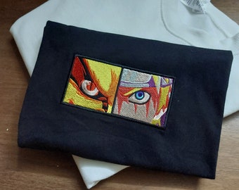 Ninja And Karamaa Embroidered Sweatshirt, Embroidered Anime Shirt, Anime Shirt, Embroidered Shirt, Anime Tee, Ninja Anime Shirt ENARU027