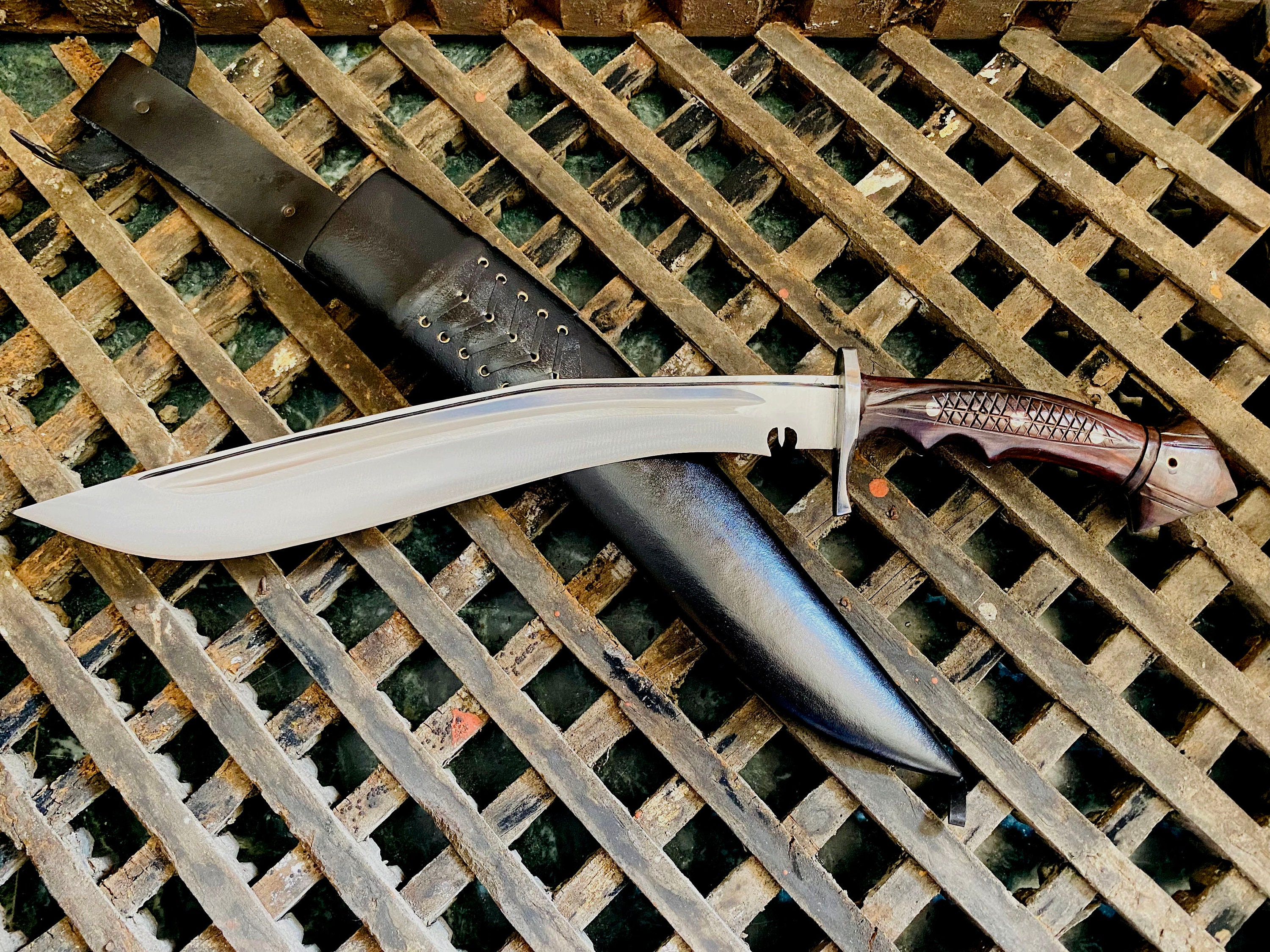 Knife, 2-Piece Set Kukri knife Hand forged kitchen knife Amolador