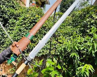 Two hand handling 40” long blade Zweihander Great sword-carbon steel sword-large-training-big-durable-balance-ready to use-custom made-Nepal