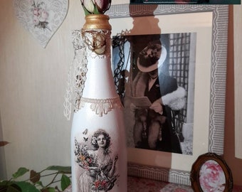 Grand vase soliflore Retro Vintage "Victorian Lady"..soliflore shabbychic..