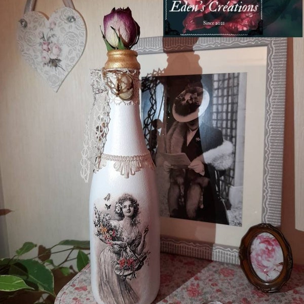 Grand vase soliflore Retro Vintage "Victorian Lady"..soliflore shabbychic..