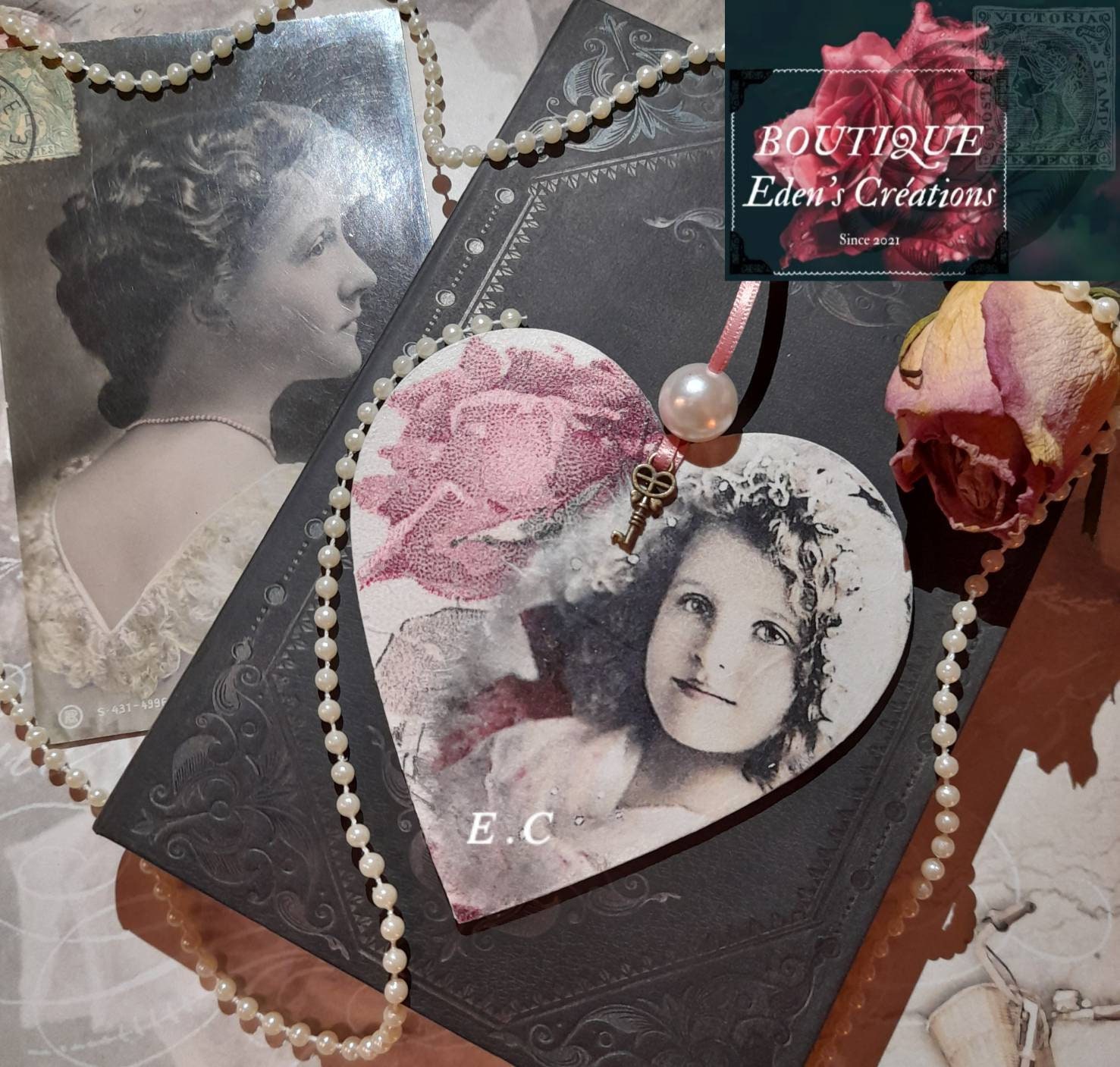 Cœur Retro-Shabby Fillette