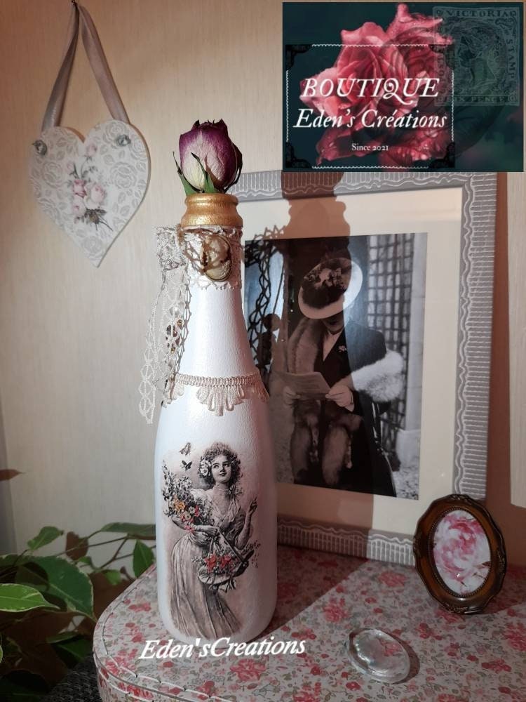 Grand Vase Soliflore Retro Vintage Victorian Lady..soliflore Shabbychic..