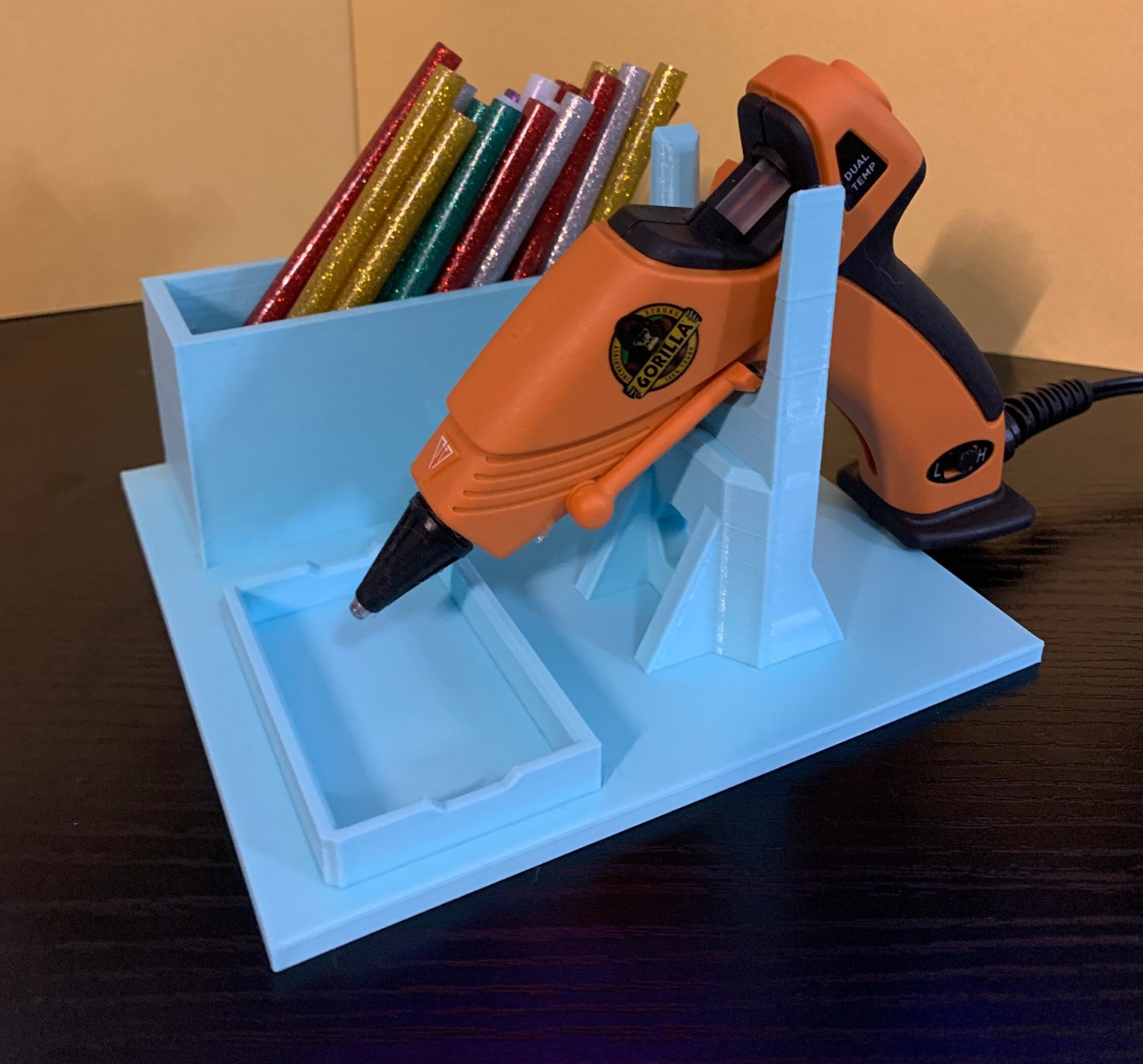 Hot Glue Gun Stand, Hot Glue Gun Holder, Wooden Glue Gun Holder