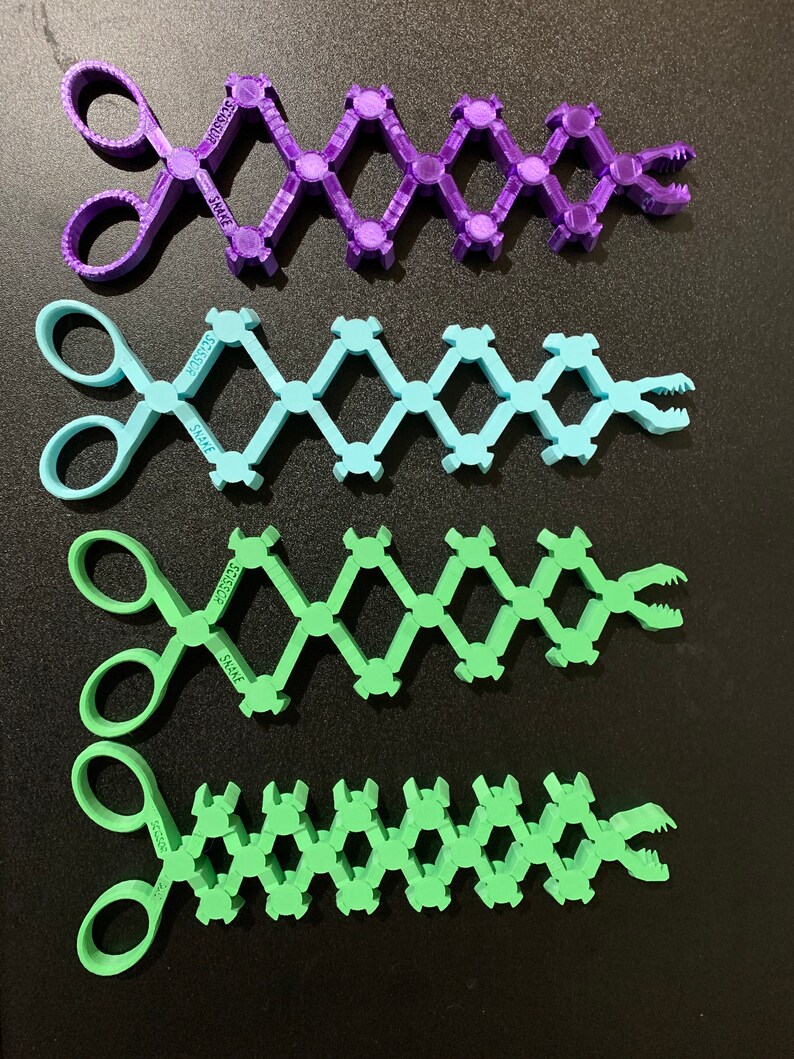 Scissor Snake 3D Printed Tons of Colors Etsy