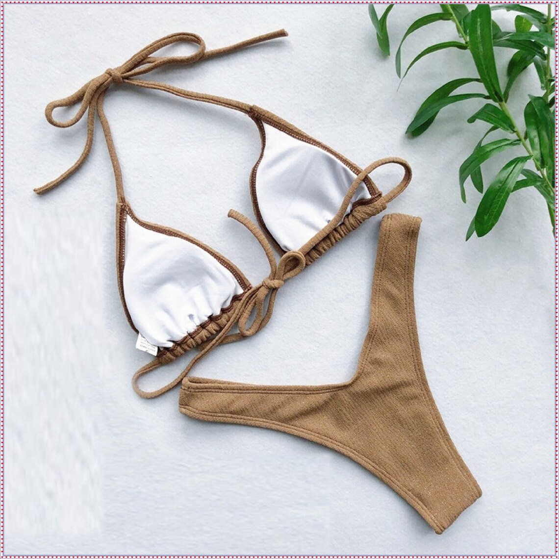 Gold Glitter Swimwear Women Swimsuit Solid Color Push Up Etsy