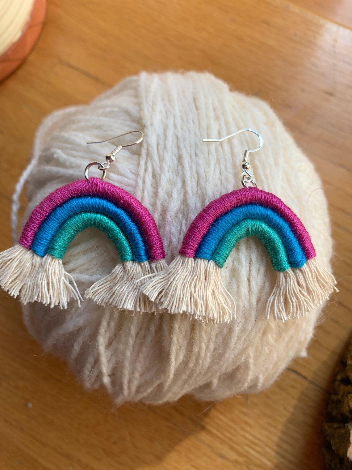 Boucles D'orelles En Perles Multcolores, Boucles D'orelles à Franges