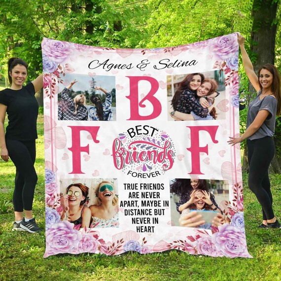 Personalized Photo Best Friends BFF Blanket True Friends Are Etsy