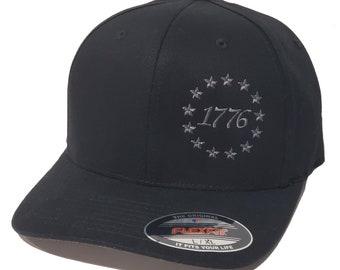 1776 13 Colonies Stars Embroidered Cap, FLEXFIT Hat 5001