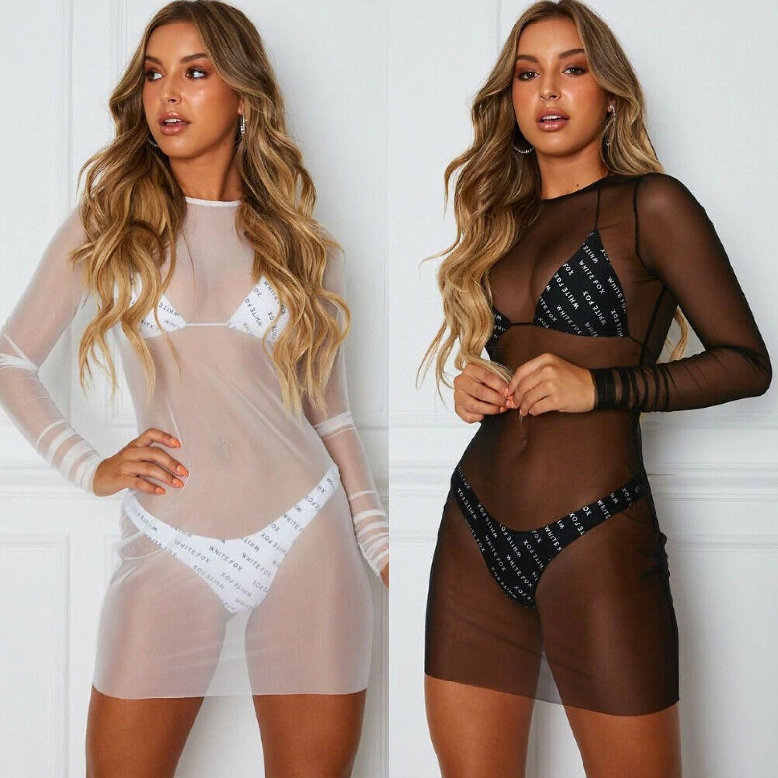 Sexy Mesh Sheer See Through Bikini Cover Up Women Sarong Etsy