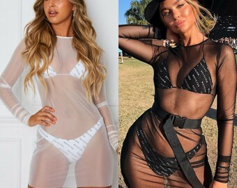 mesh beach cover up