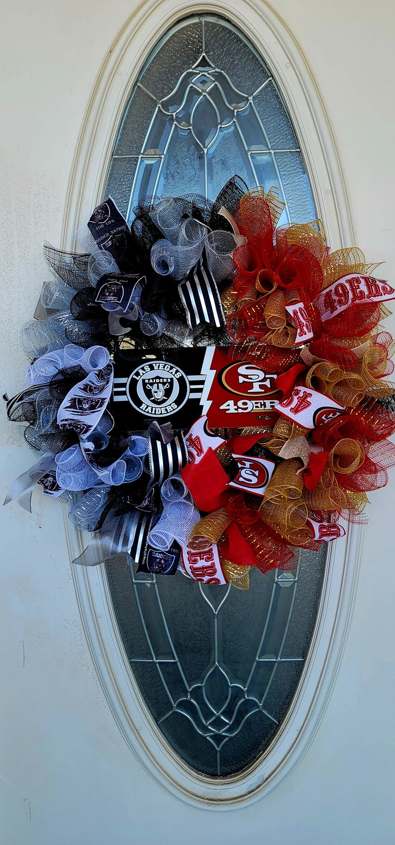 Custom Family Divided Wreath (with personalization of Steelers & Browns)