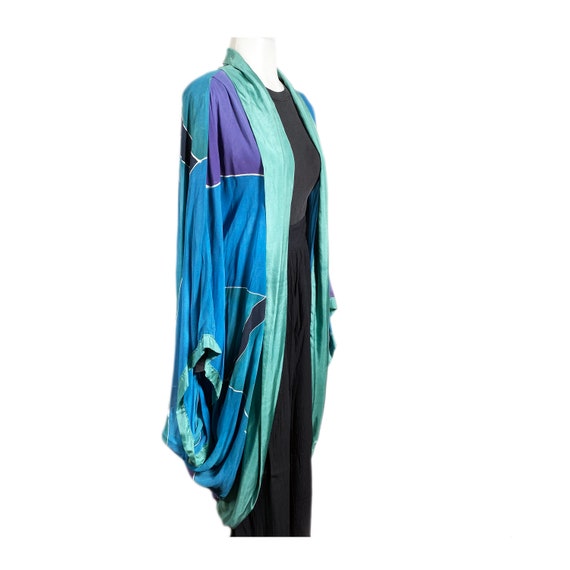Women's Long Sheer Kimono Cardigan - Maxi Length Open Front Waterfall Jacket