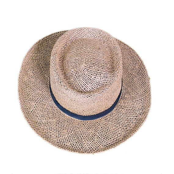 Vintage Safari Fedora Straw Hat With Black Band, XL - Etsy