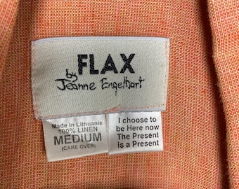 90s FLAX by Jeanne Engelhart shirt USA製 Vintage FLAX by Jeanne Engelhart Linen Button Down Shirt, Medium