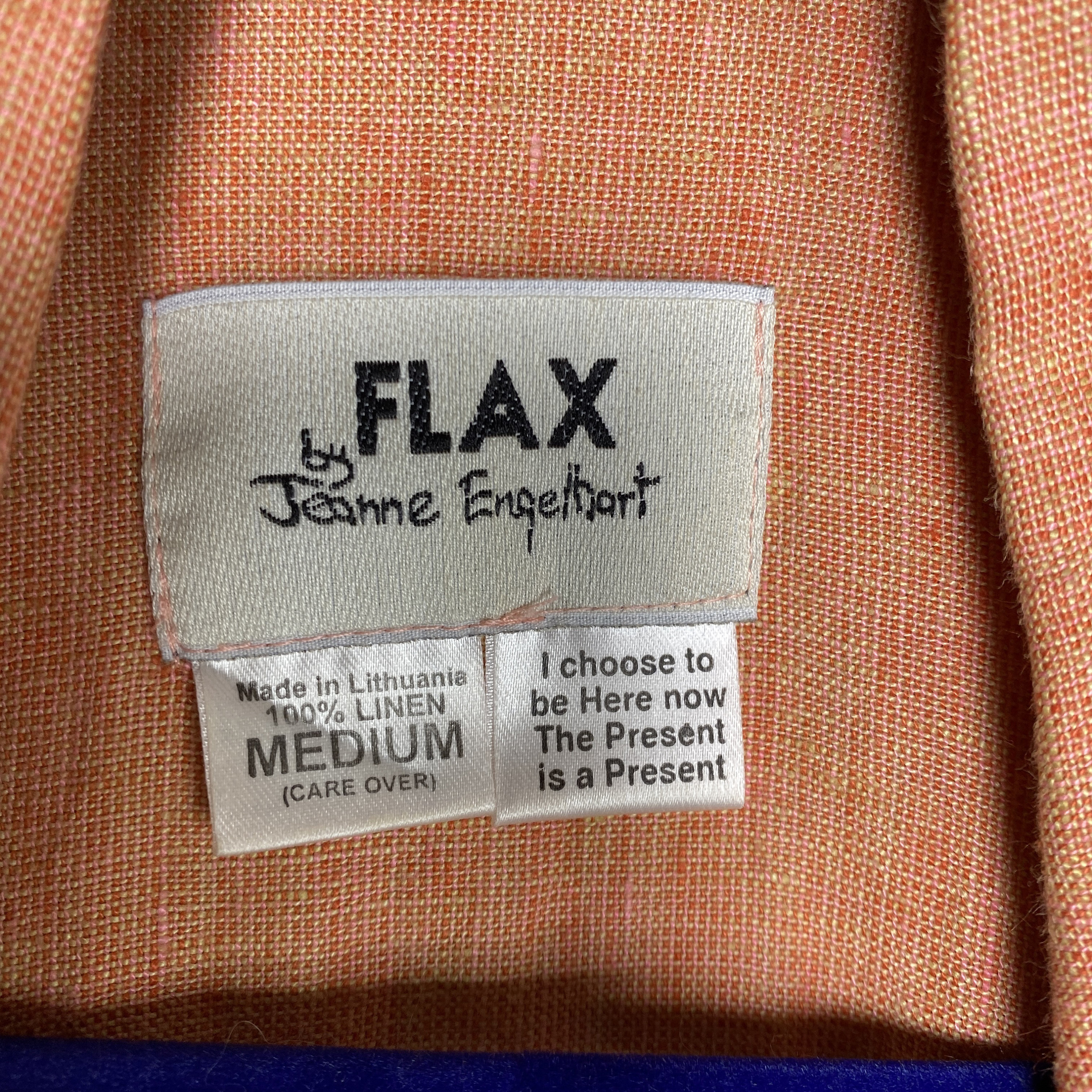 90s FLAX by Jeanne Engelhart shirt USA製 Vintage FLAX by Jeanne Engelhart Linen Button Down Shirt, Medium
