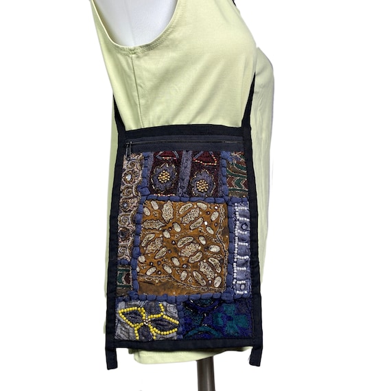 Vintage Embroidered Patchwork Crossbody Purse - image 1