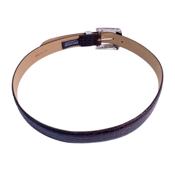 Vintage 90s Brighton Leather Belt Brown Crocodile, L / 34 - Etsy display picture 1