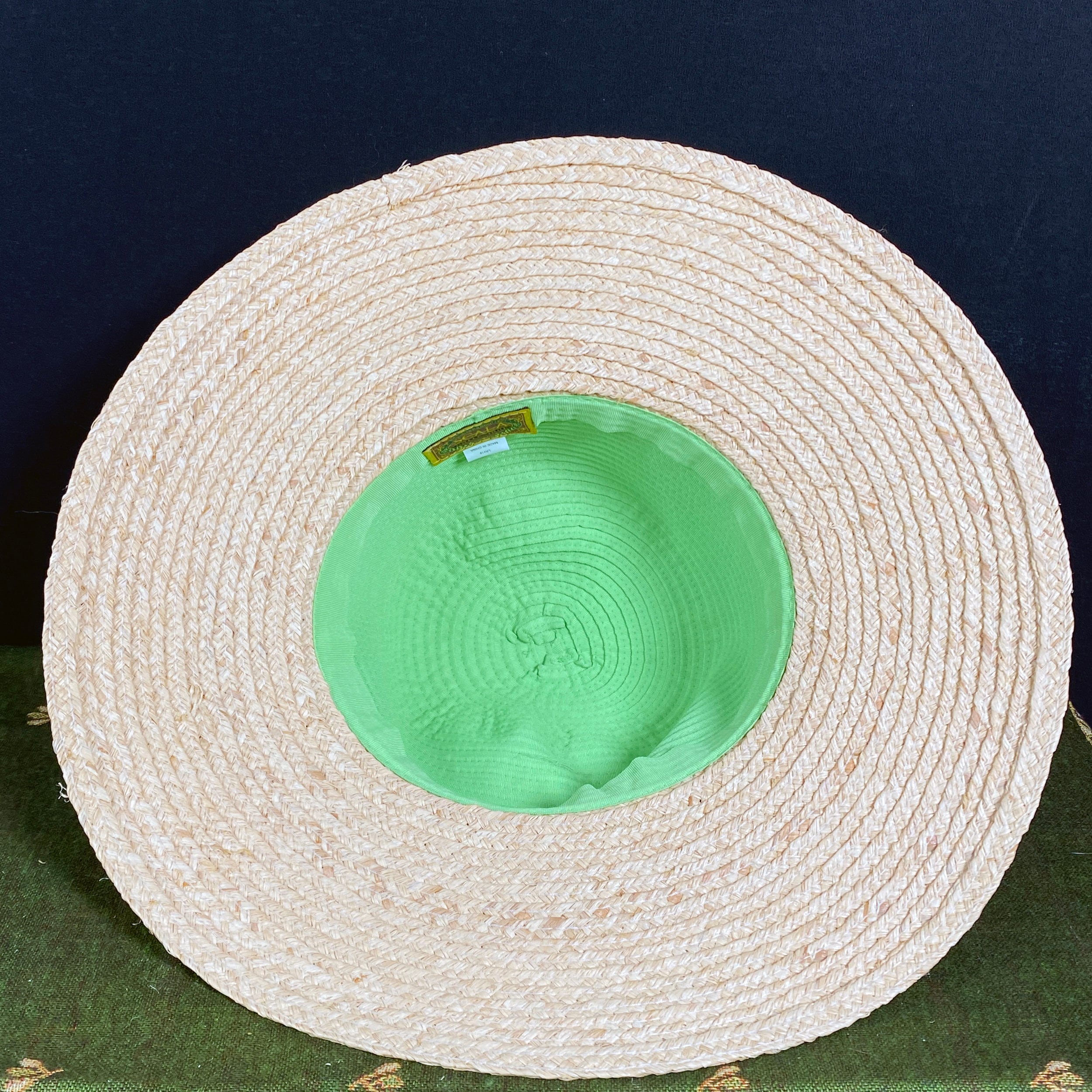 Scala Wide Brim Straw Sun Hat with Olive Crown Scala Straw Casual Hats for Women for sale | eBay main image 4